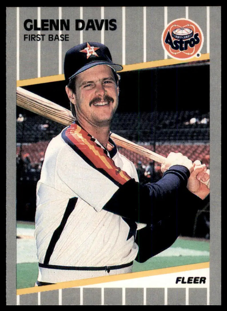 1989 Fleer Glenn Davis 355 Houston Astros NM - Baseball Card Single