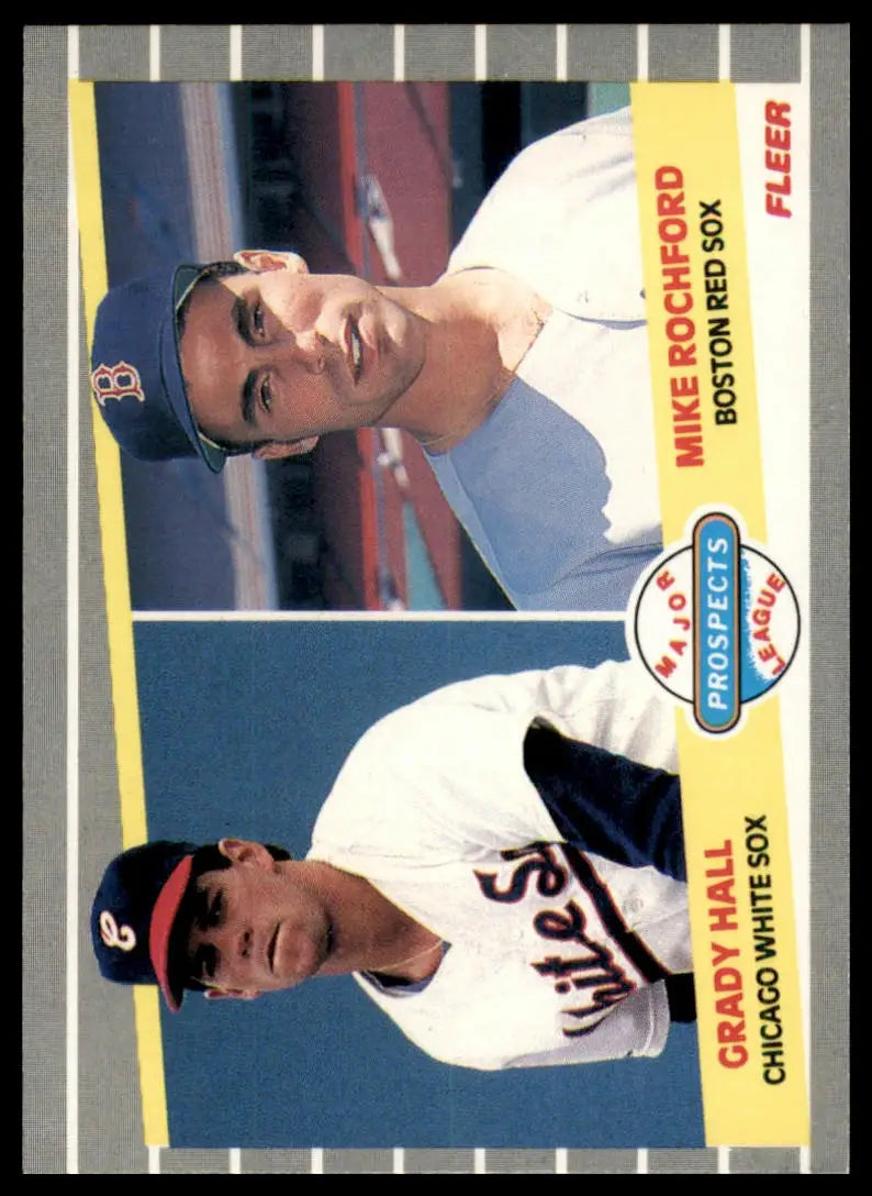 1989 Fleer Grady Hall / Mike Rochford RC 650 White Sox / Red Sox NM - Baseball Card Single