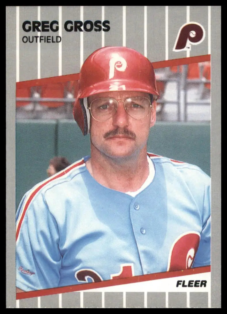1989 Fleer Greg Gross 568 Philadelphia Phillies NM - Baseball Card Single