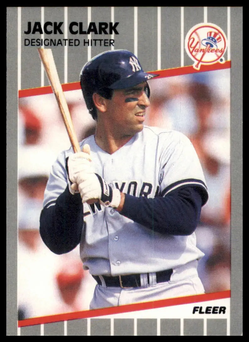 1989 Fleer Jack Clark 252 New York Yankees NM - Baseball Card Single