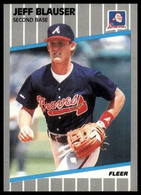 1989 Fleer Jeff Blauser 588 Atlanta Braves NM - Baseball Card Single