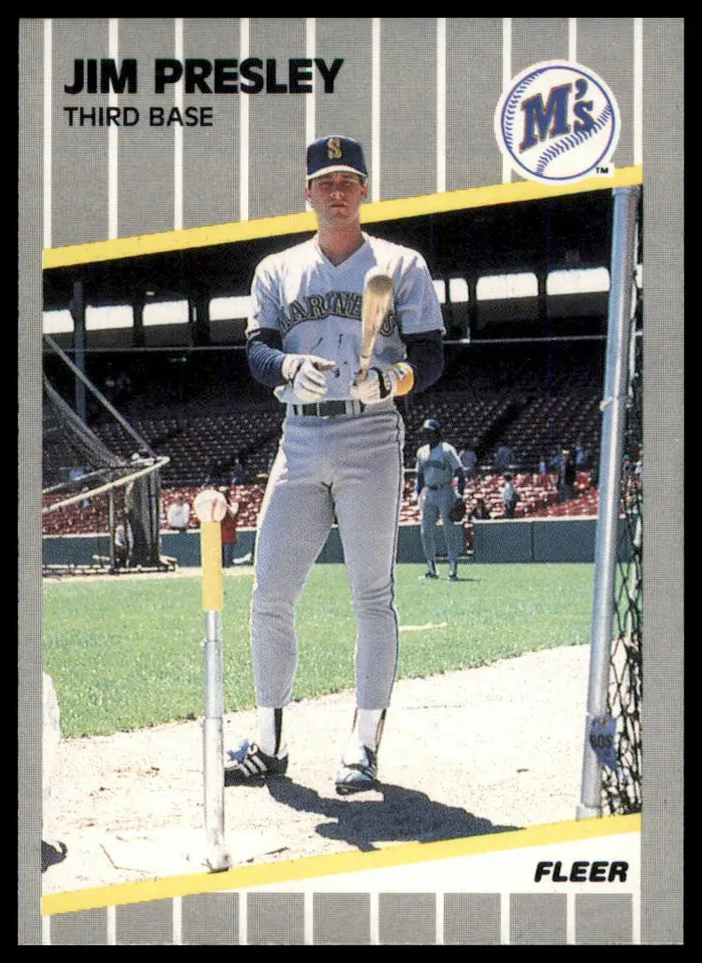 1989 Fleer Jim Presley 555 Seattle Mariners NM - Baseball Card Single