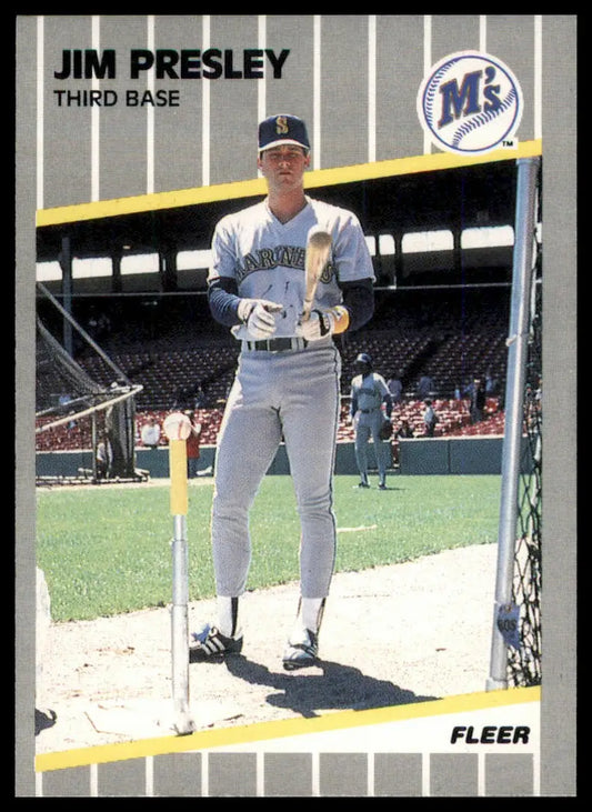 1989 Fleer Jim Presley 555 Seattle Mariners NM - Baseball Card Single