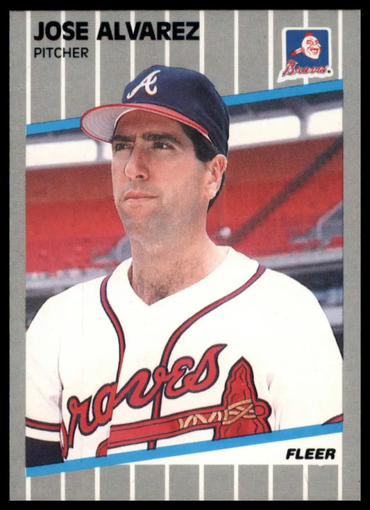 1989 Fleer Jose Alvarez RC 585 Atlanta Braves NM - Baseball Card Single