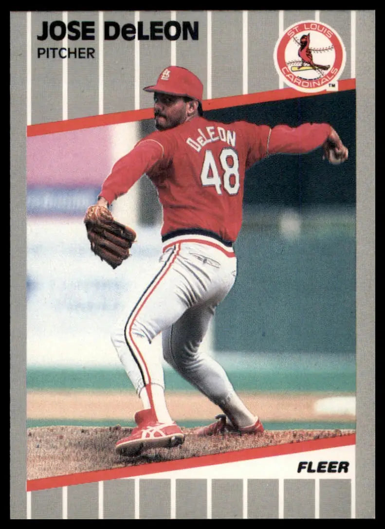 1989 Fleer Jose DeLeon 449 St. Louis Cardinals NM - Baseball Card Single