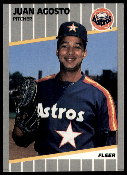 1989 Fleer Juan Agosto 348 Houston Astros NM - Baseball Card Single