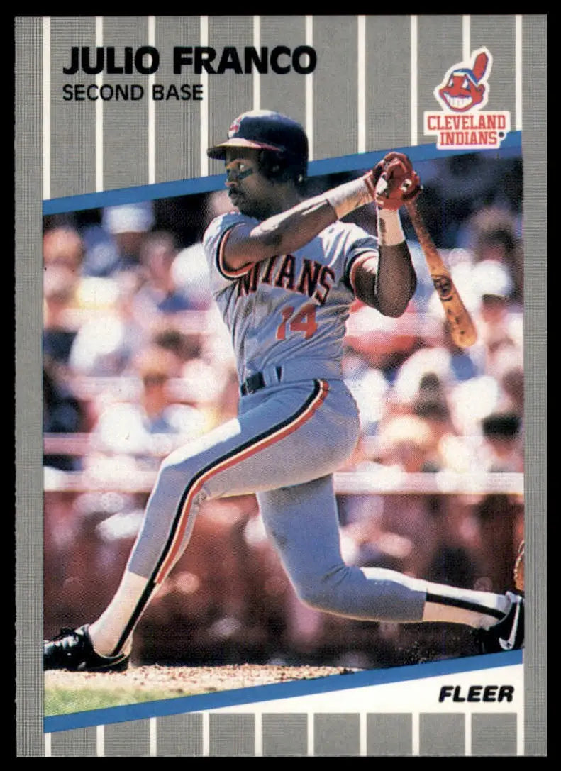 1989 Fleer Julio Franco 404 Cleveland Indians NM - Baseball Card Single