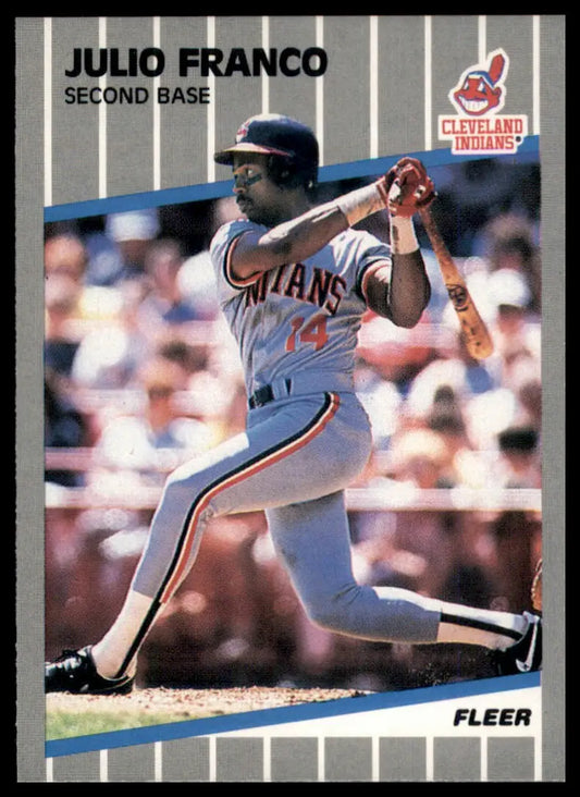 1989 Fleer Julio Franco 404 Cleveland Indians NM - Baseball Card Single