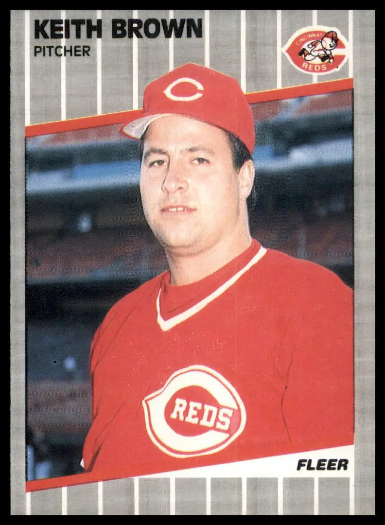 1989 Fleer Keith Brown RC 154 Cincinnati Reds NM - Baseball Card Single