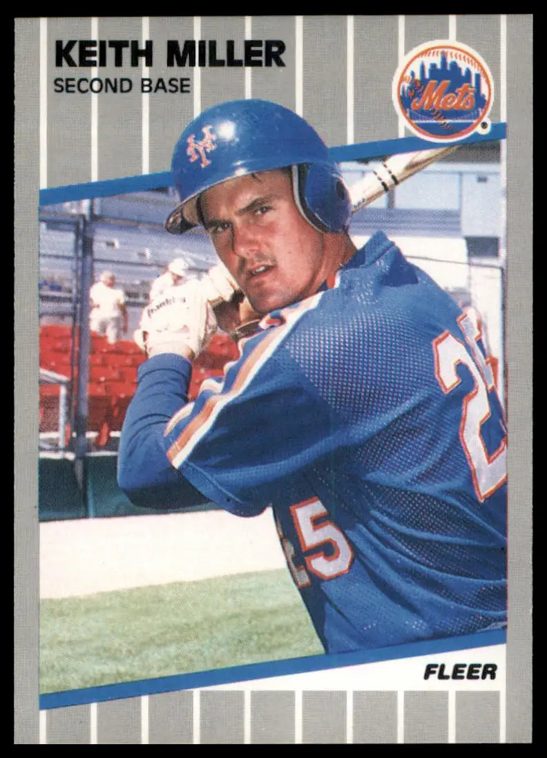 1989 Fleer Keith Miller 45 New York Mets NM - Baseball Card Single