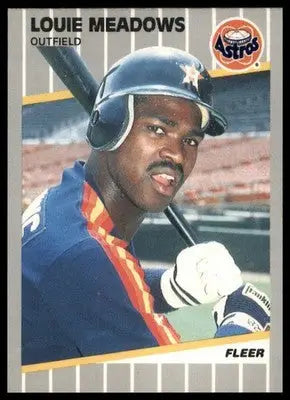 1989 Fleer Louie Meadows RC 361 Houston Astros NM - Baseball Card Single