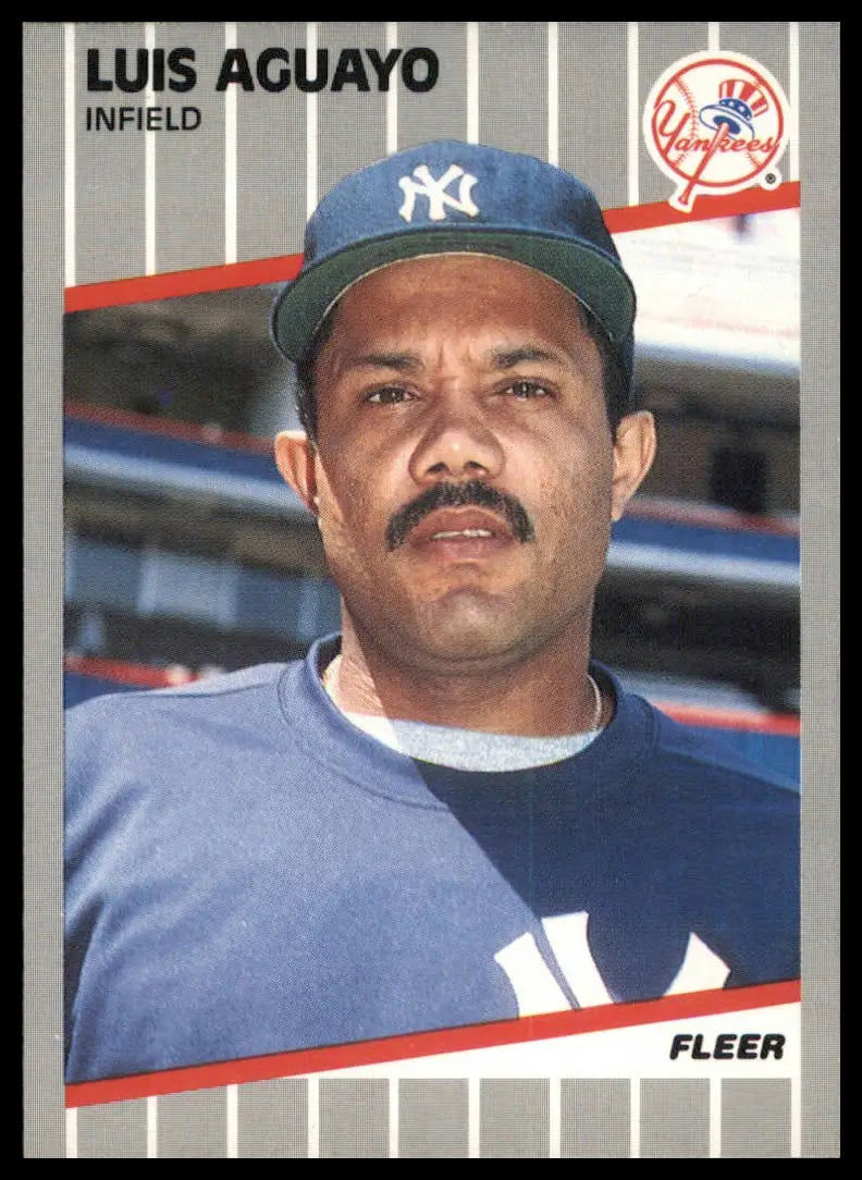 1989 Fleer Luis Aguayo 249 New York Yankees NM - Baseball Card Single