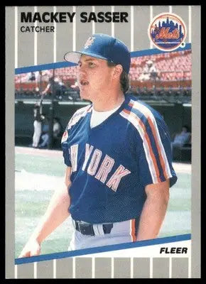 1989 Fleer Mackey Sasser 48 New York Mets NM - Baseball Card Single
