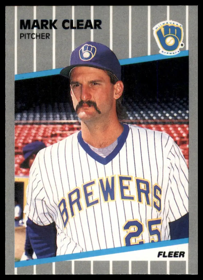 1989 Fleer Mark Clear 182 Milwaukee Brewers NM - Baseball Card Single