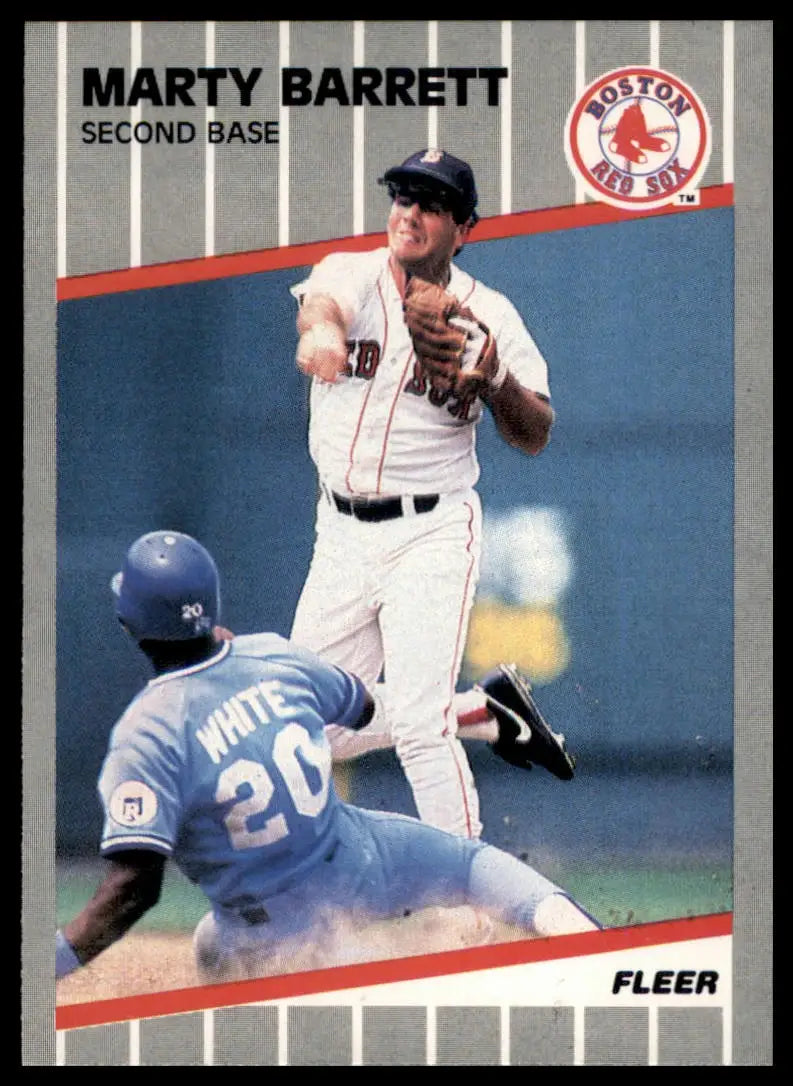 1989 Fleer Marty Barrett 78 Boston Red Sox NM - Baseball Card Single