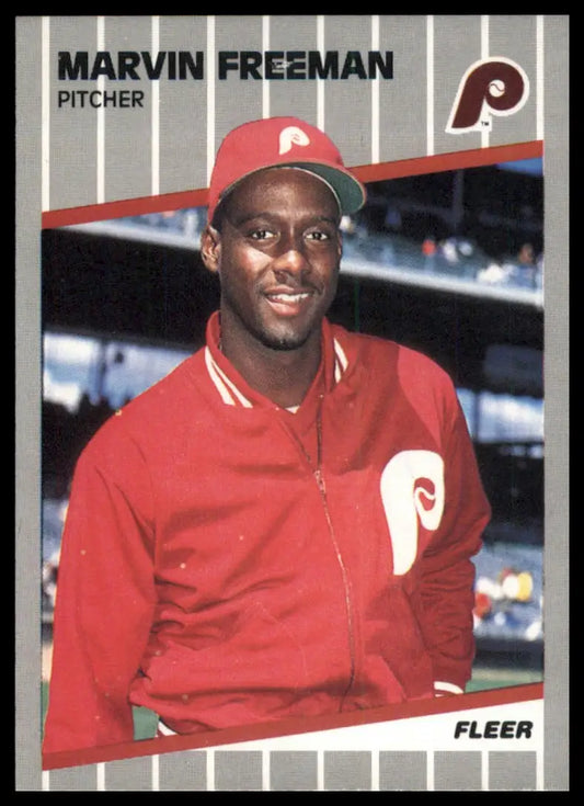 1989 Fleer Marvin Freeman 566 Philadelphia Phillies NM - Baseball Card Single