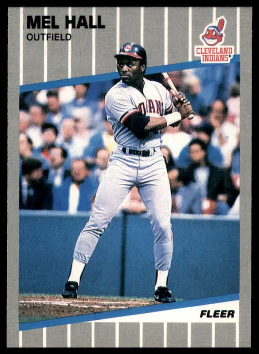 1989 Fleer Mel Hall 406 Cleveland Indians NM - Baseball Card Single