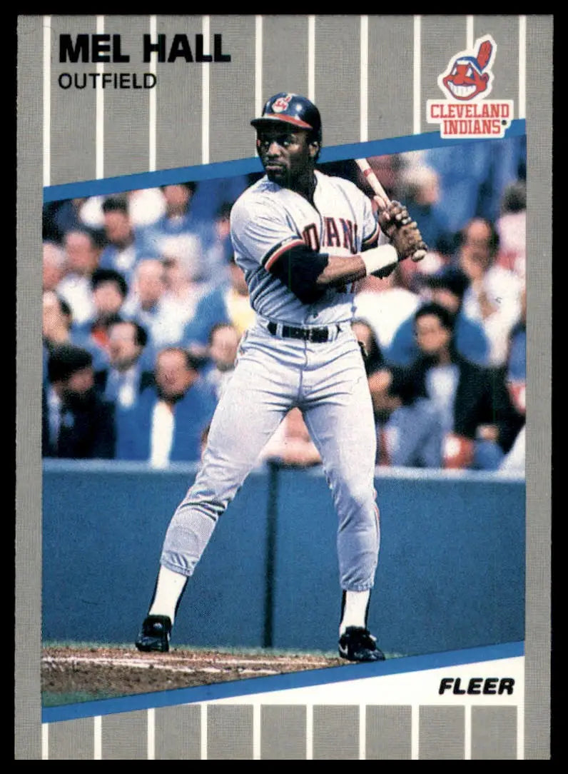 1989 Fleer Mel Hall 406 Cleveland Indians NM - Baseball Card Single