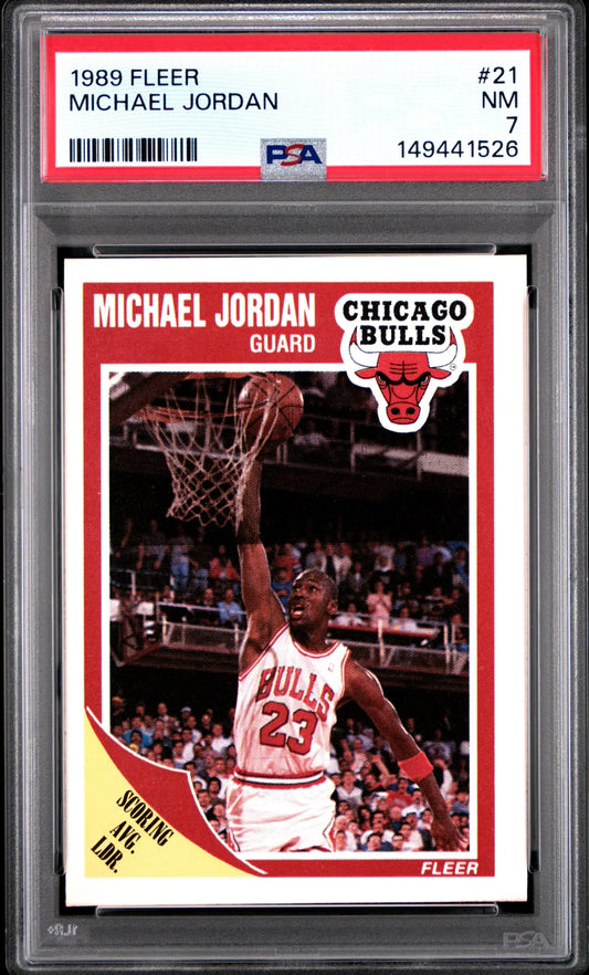 1989 Fleer Michael Jordan #21 Chicago Bulls PSA 7 - Basketball Card Single