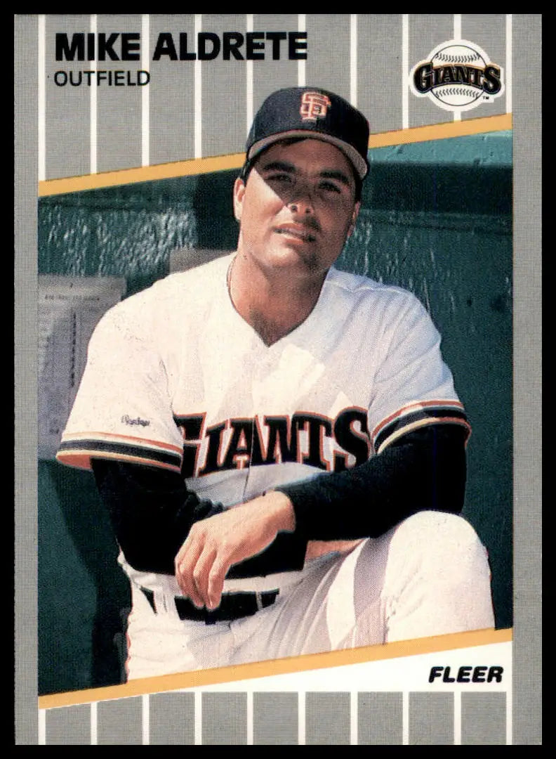 1989 Fleer Mike Aldrete 323 San Francisco Giants NM - Baseball Card Single