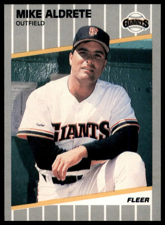 1989 Fleer Mike Aldrete 323 San Francisco Giants NM - Baseball Card Single