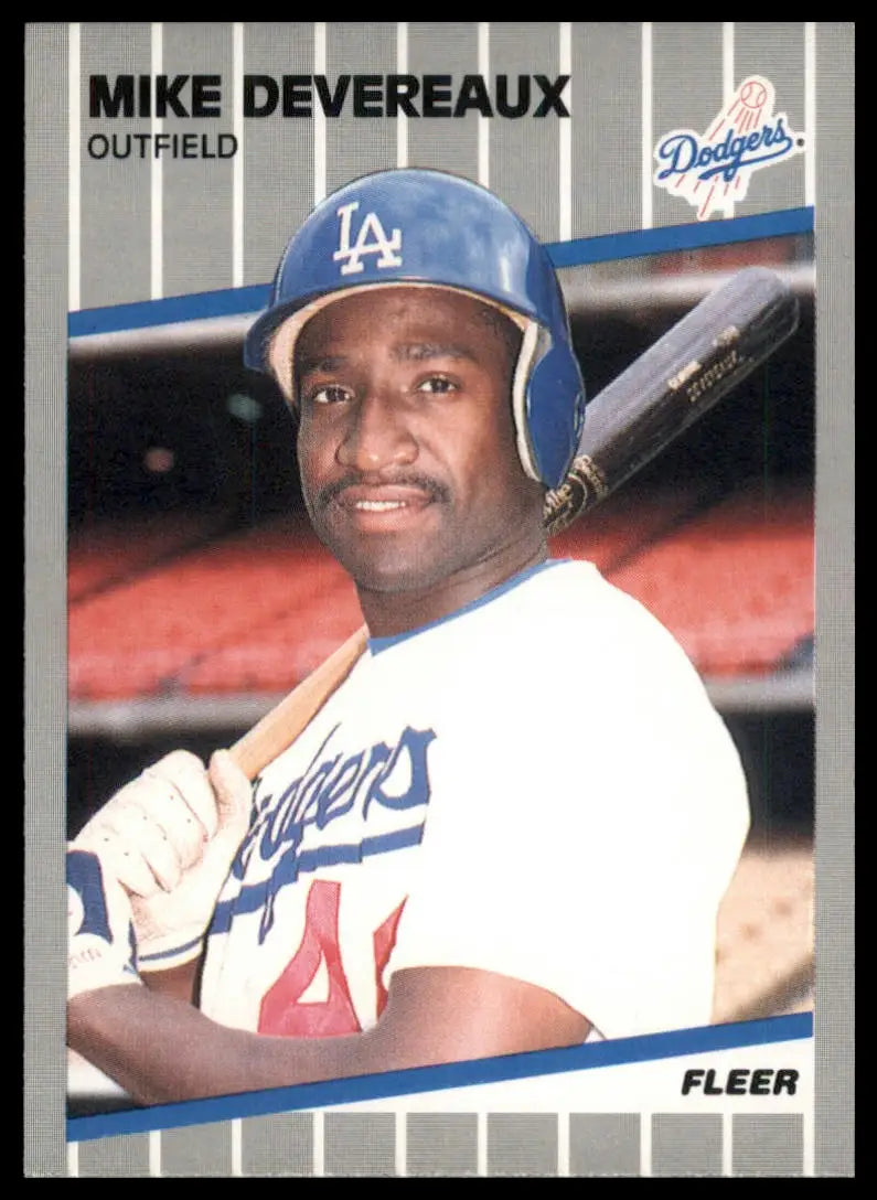 1989 Fleer Mike Devereaux 56 Los Angeles Dodgers NM - Baseball Card Single
