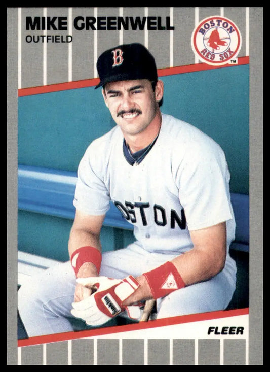 1989 Fleer Mike Greenwell 90 Boston Red Sox NM - Baseball Card Single