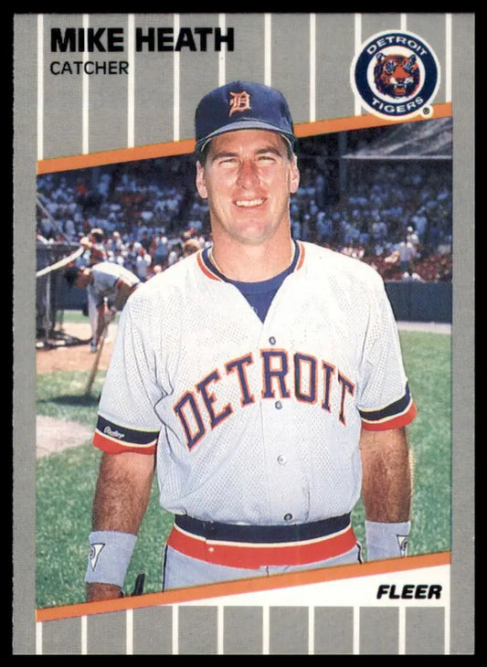 1989 Fleer Mike Heath 132 Detroit Tigers NM - Baseball Card Single