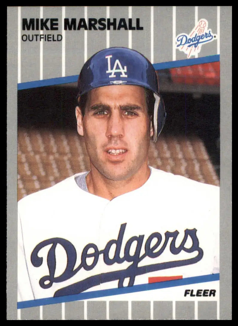 1989 Fleer Mike Marshall 66 Los Angeles Dodgers NM - Baseball Card Single