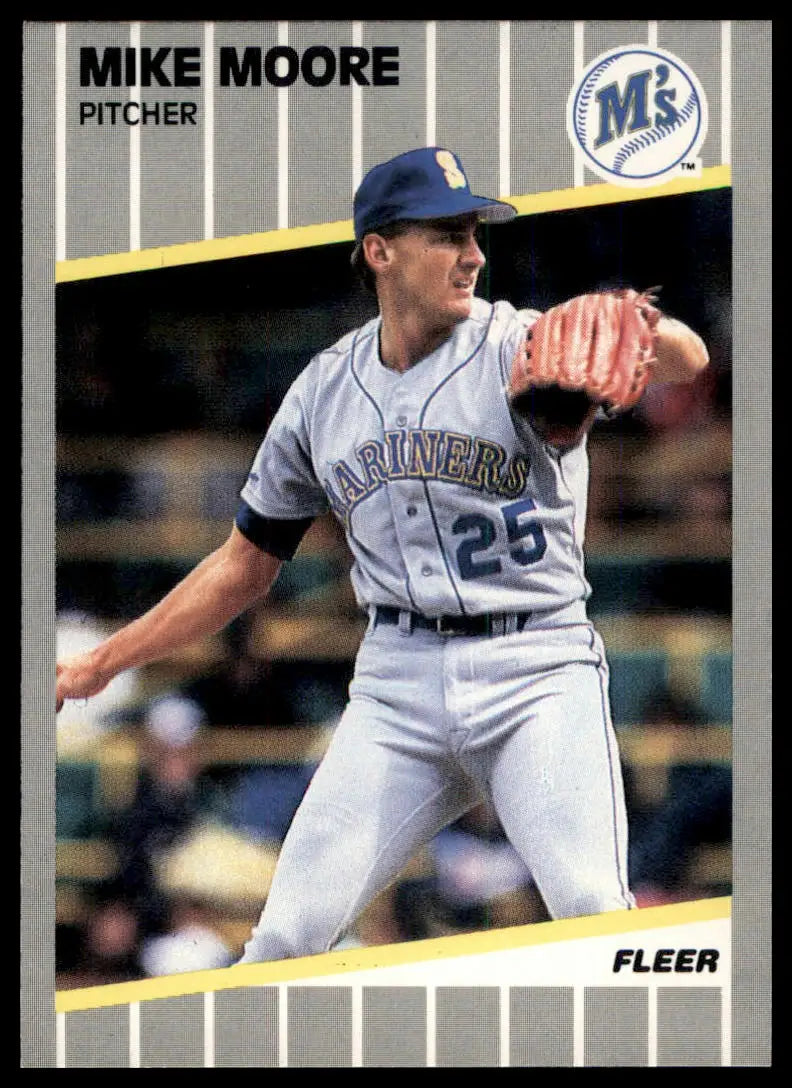 1989 Fleer Mike Moore 554 Seattle Mariners NM - Baseball Card Single