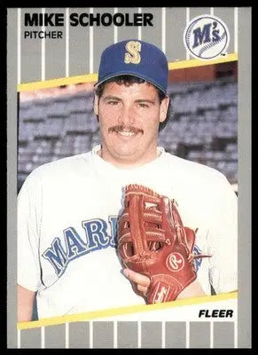 1989 Fleer Mike Schooler RC 559 Seattle Mariners NM - Baseball Card Single