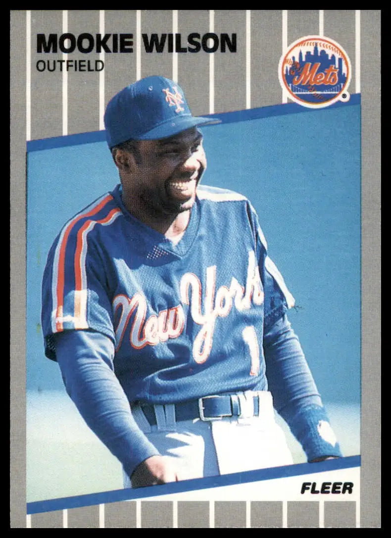 1989 Fleer Mookie Wilson 52 New York Mets NM - Baseball Card Single