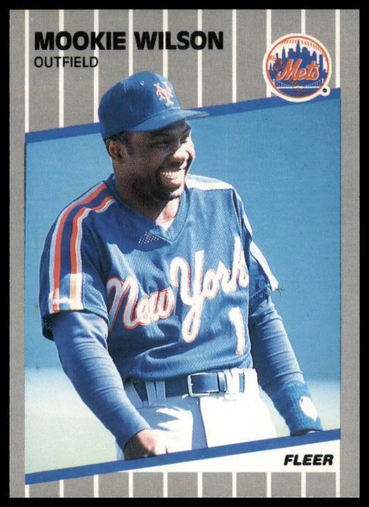 1989 Fleer Mookie Wilson 52 New York Mets NM - Baseball Card Single