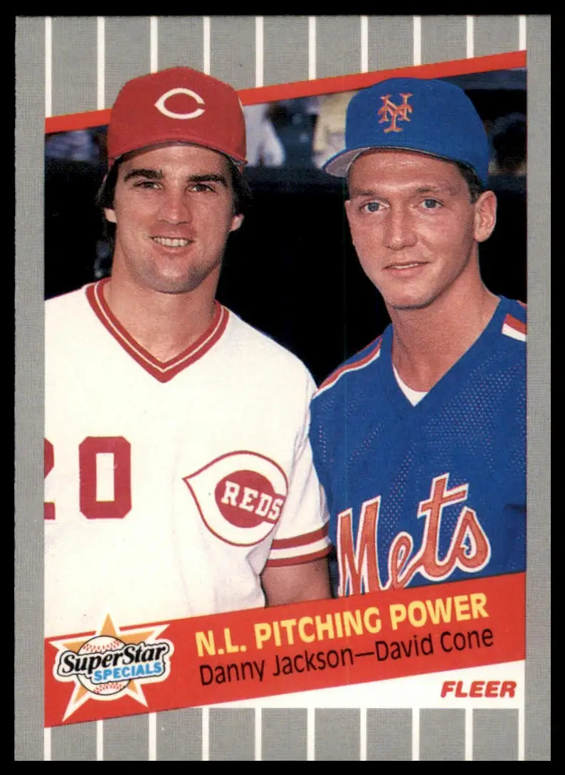 1989 Fleer N.L. Pitching Power (Danny Jackson / David Cone) 636 Reds / Mets NM - Baseball Card Single