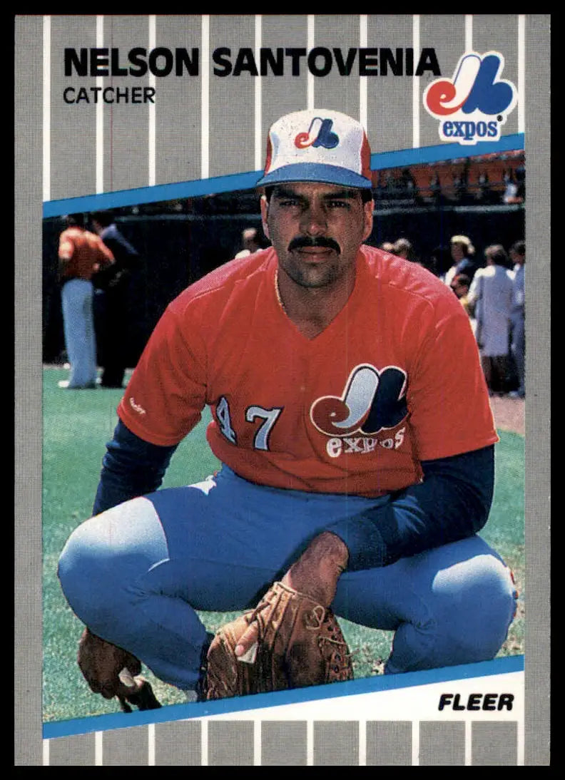 1989 Fleer Nelson Santovenia RC 393 Montreal Expos NM - Baseball Card Single