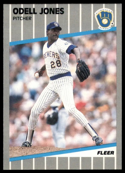 1989 Fleer Odell Jones 189 Milwaukee Brewers NM - Baseball Card Single