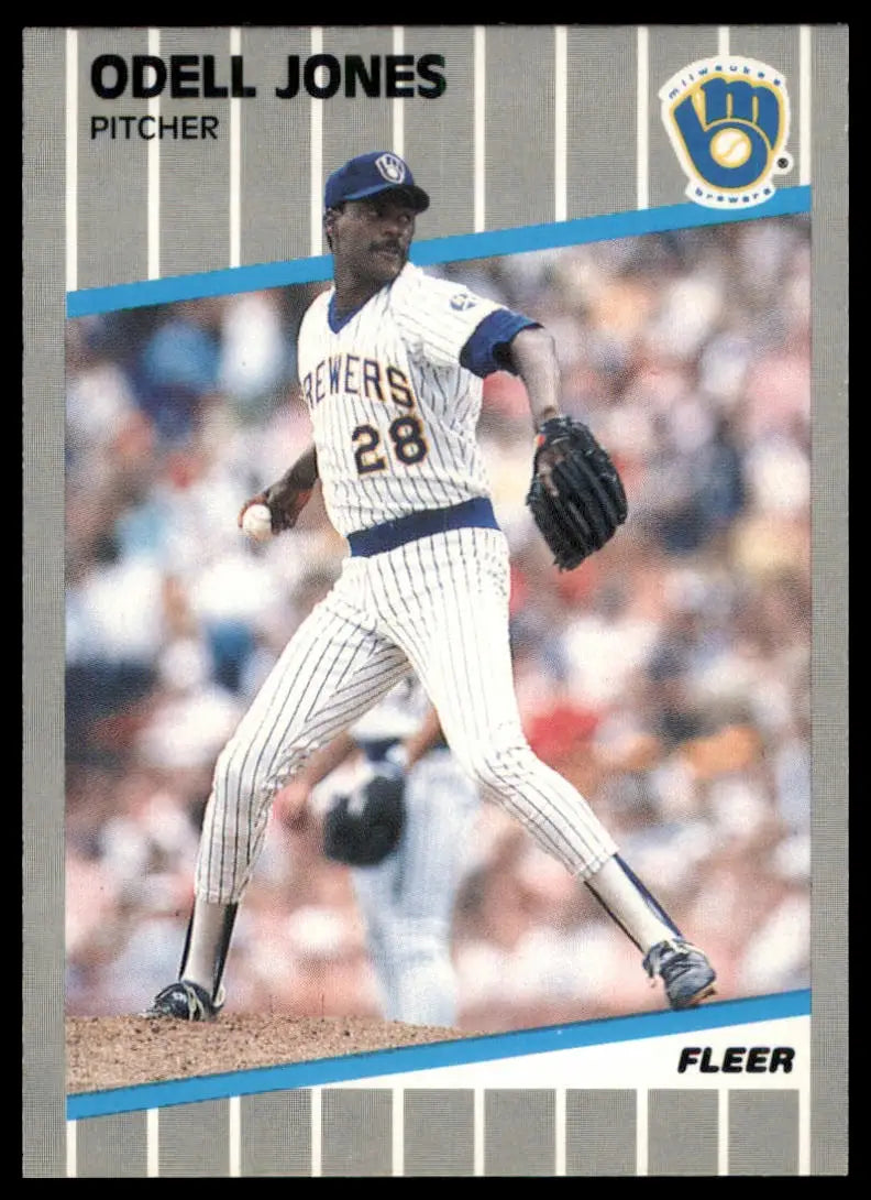 1989 Fleer Odell Jones 189 Milwaukee Brewers NM - Baseball Card Single
