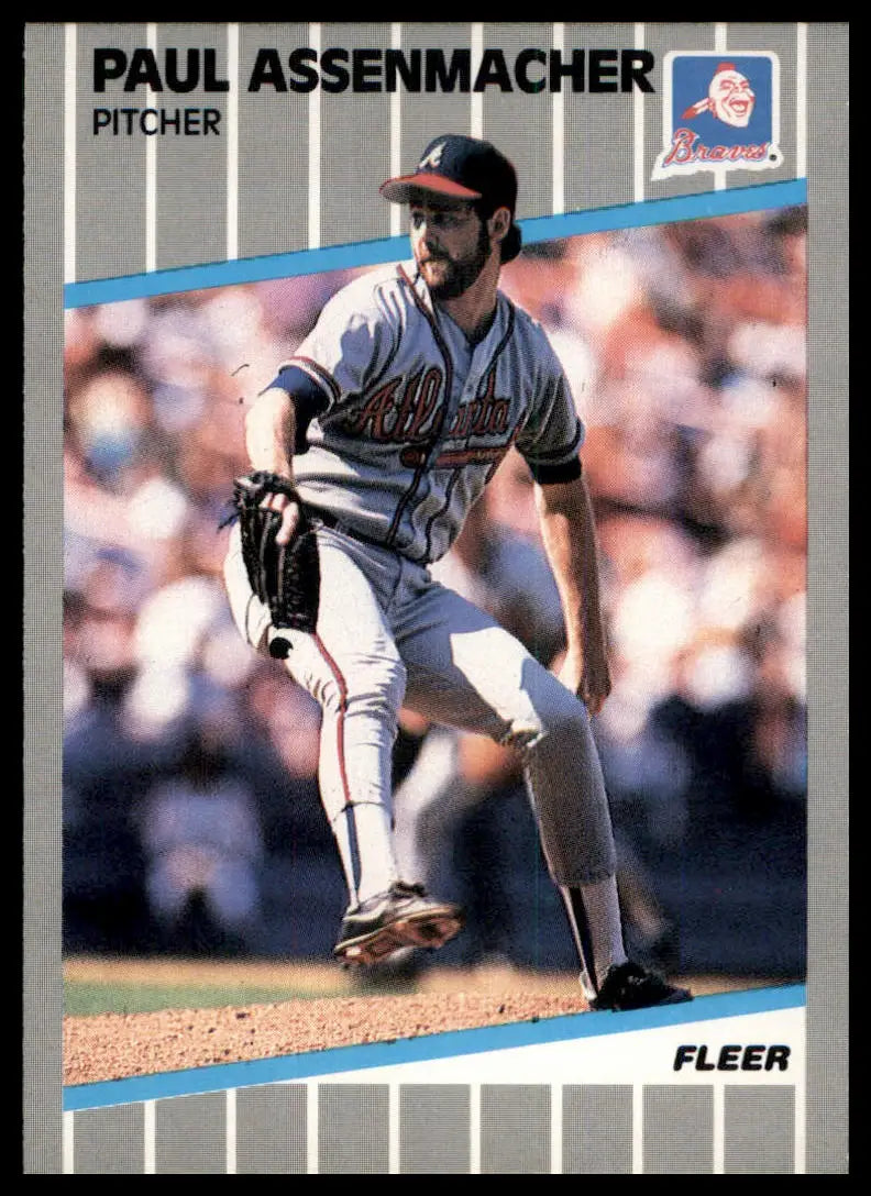 1989 Fleer Paul Assenmacher 586 Atlanta Braves NM - Baseball Card Single