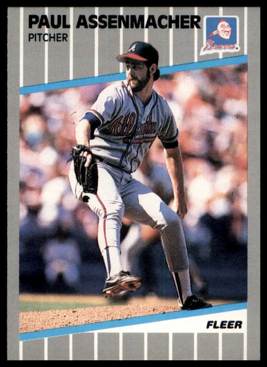 1989 Fleer Paul Assenmacher 586 Atlanta Braves NM - Baseball Card Single