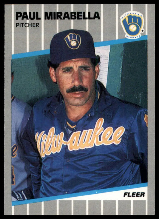 1989 Fleer Paul Mirabella 192 Milwaukee Brewers NM - Baseball Card Single