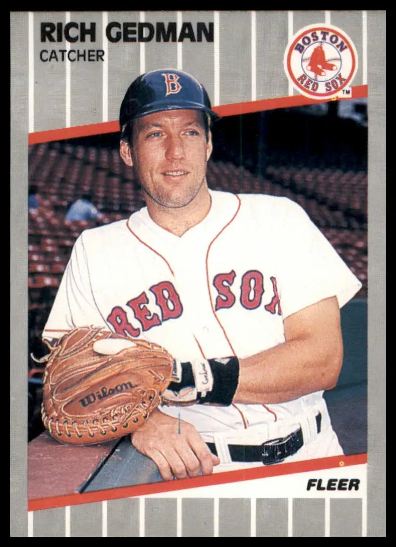 1989 Fleer Rich Gedman 89 Boston Red Sox NM - Baseball Card Single