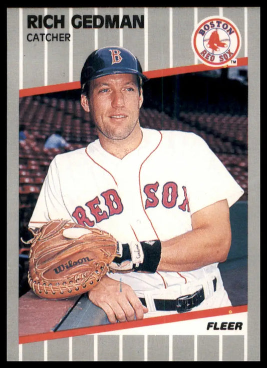 1989 Fleer Rich Gedman 89 Boston Red Sox NM - Baseball Card Single