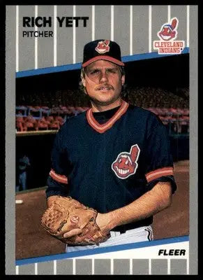 1989 Fleer Rich Yett 417 Cleveland Indians NM - Baseball Card Single
