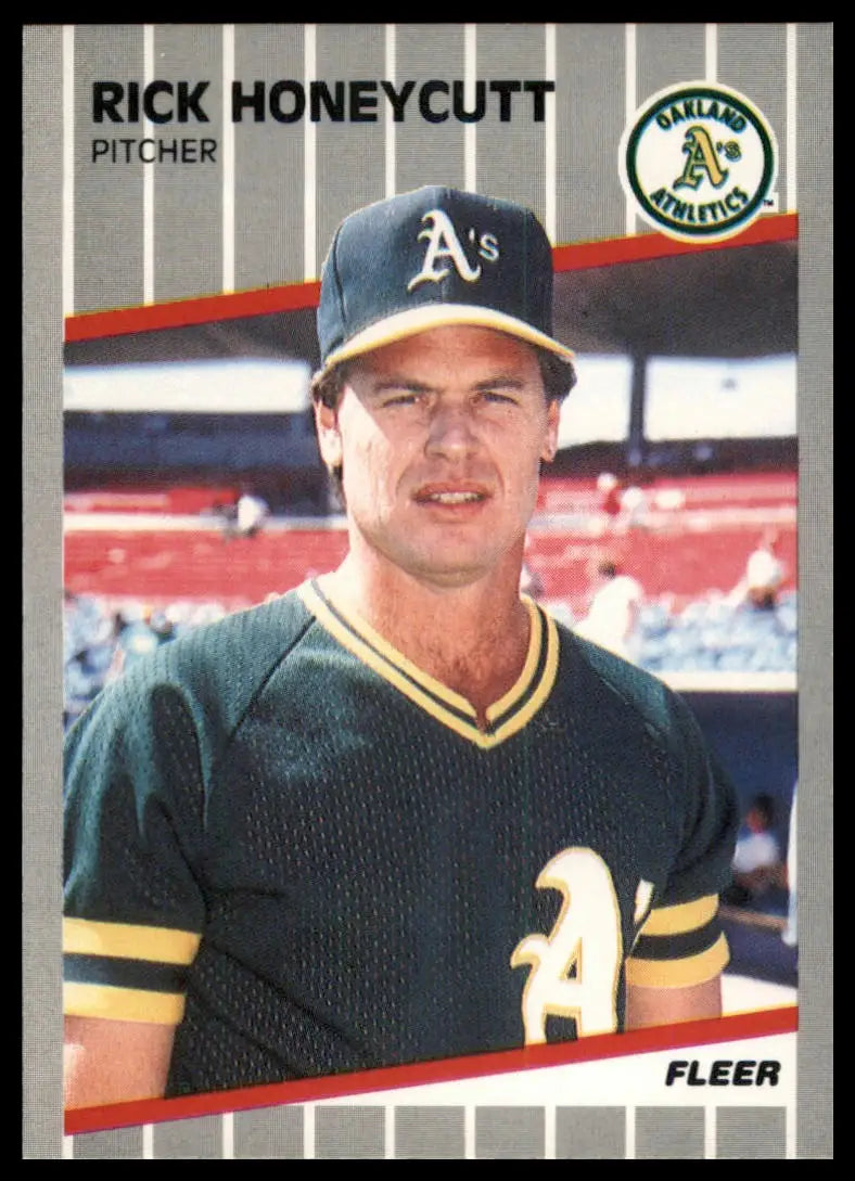 1989 Fleer Rick Honeycutt 11 Oakland Athletics NM - Baseball Card Single