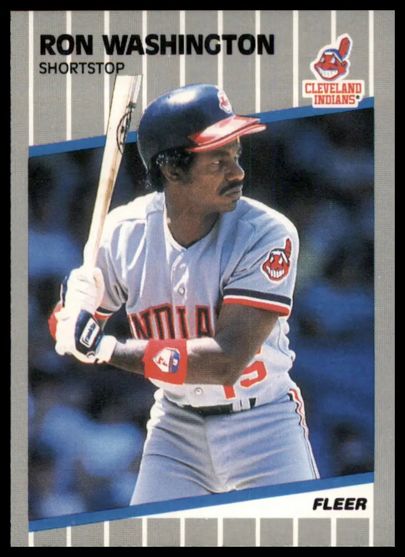 1989 Fleer Ron Washington 416 Cleveland Indians NM - Baseball Card Single