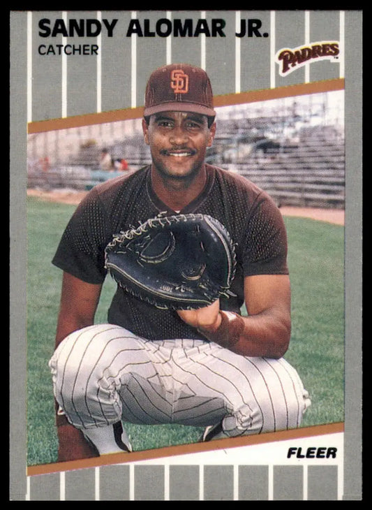 1989 Fleer Sandy Alomar Jr. RC 300 San Diego Padres NM - Baseball Card Single