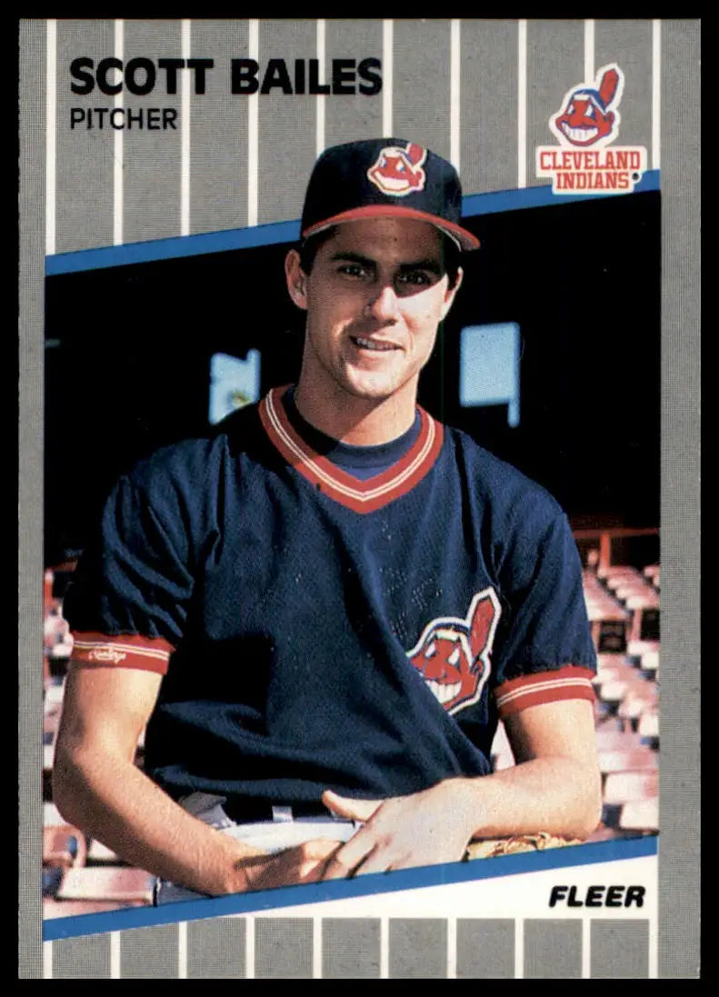 1989 Fleer Scott Bailes 398 Cleveland Indians NM - Baseball Card Single