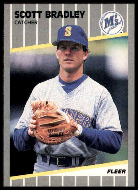 1989 Fleer Scott Bradley 540 Seattle Mariners NM - Baseball Card Single