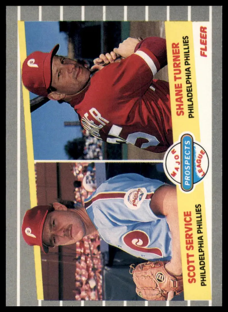 1989 Fleer Scott Service / Shane Turner RC 653 Philadelphia Phillies NM - Baseball Card Single