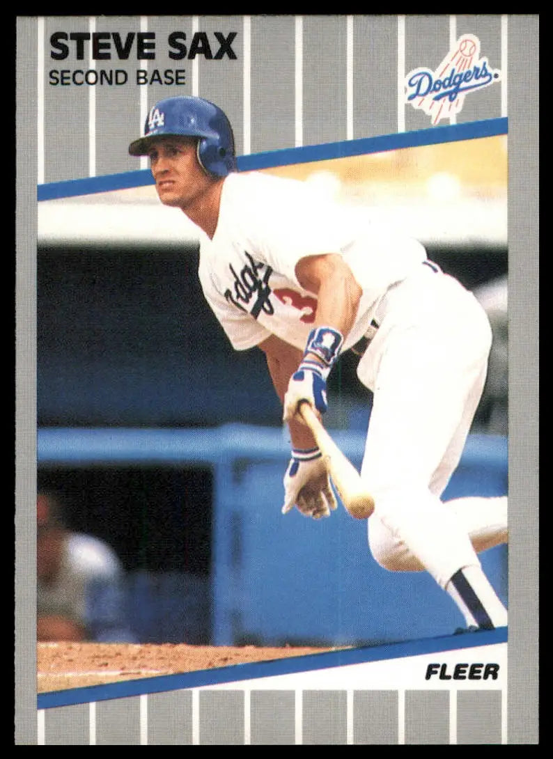 1989 Fleer Steve Sax 70 Los Angeles Dodgers NM - Baseball Card Single